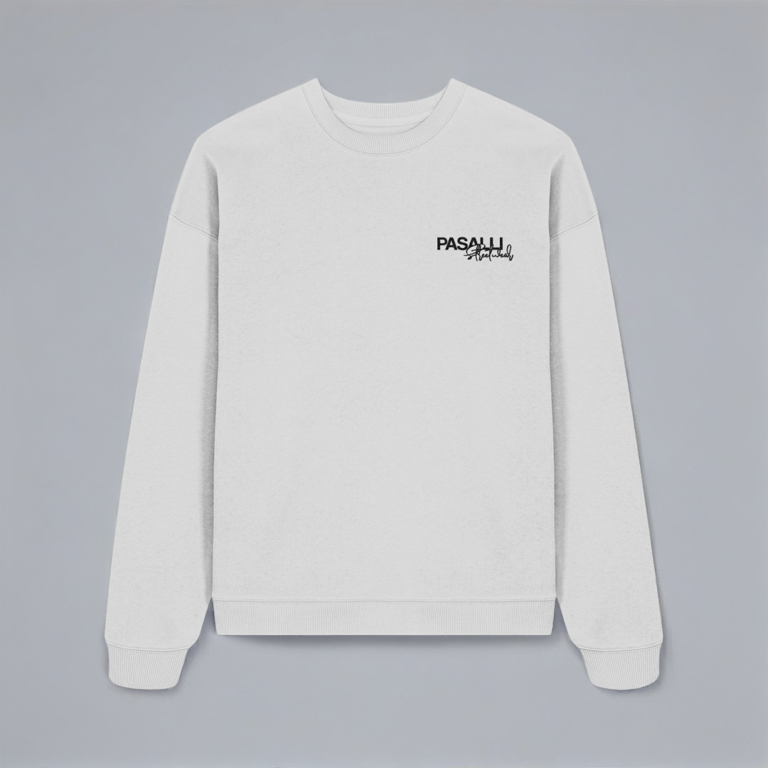 Premium Oversized Sweatshirt mit Stick - Heather Grey Shirtee