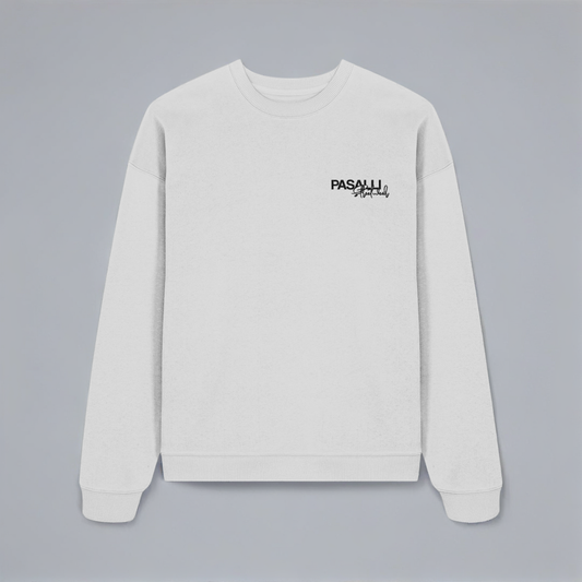 Premium Oversized Sweatshirt mit Stick - Heather Grey Shirtee