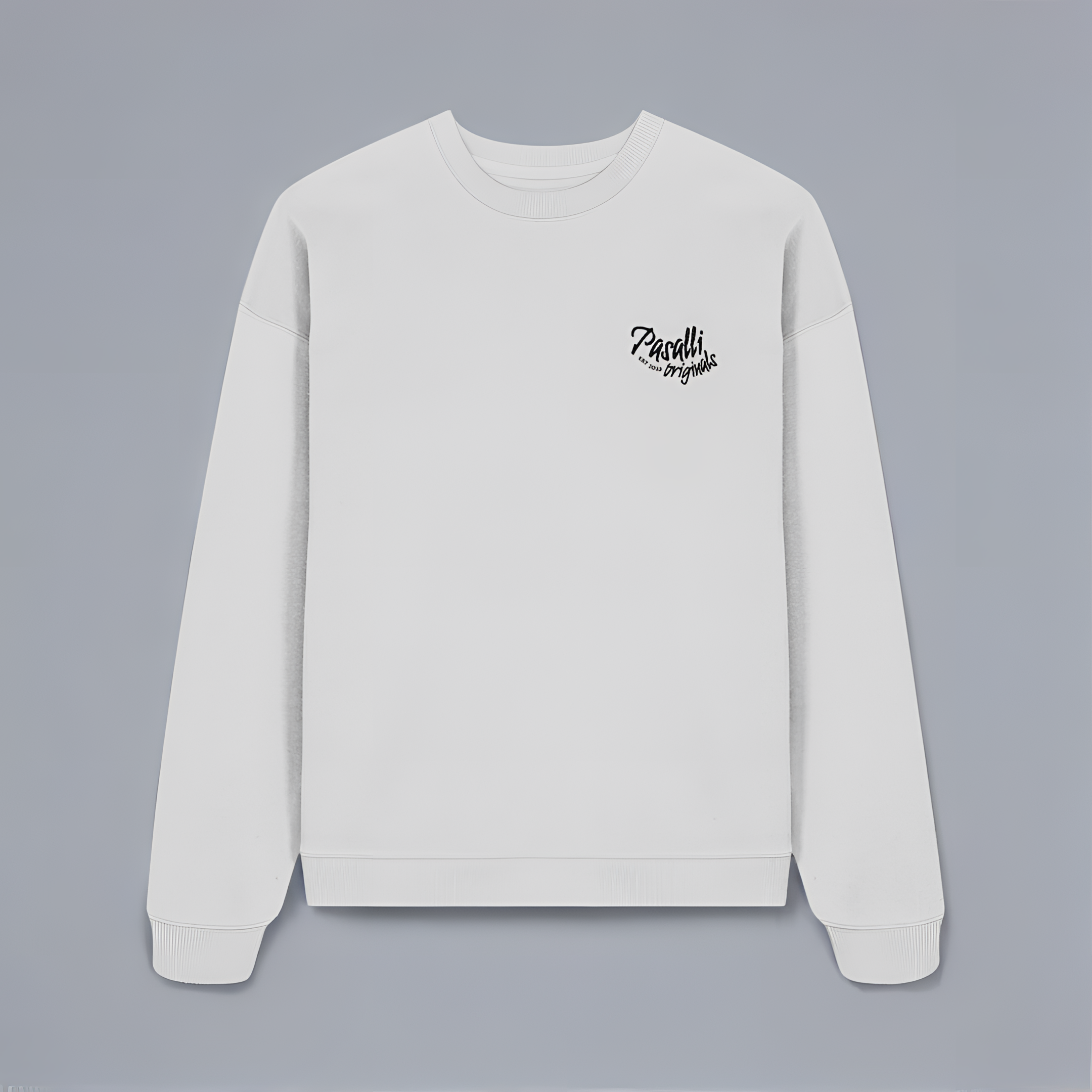 Pasalli Originals Premium Oversized Sweatshirt mit Stick - Heather Grey Shirtee